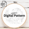 vibrant betta bloom hand embroidery pattern, vibrant pattern, hand embroidery, hand embroidery pdf