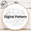 vibrant bird and butterfly hand embroidery pattern, vibrant pattern, hand embroidery, hand embroidery pdf