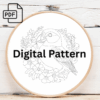 vibrant puffin hand embroidery pattern, vibrant pattern, hand embroidery, hand embroidery pdf