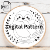 winter penguin hand embroidery pattern, winter pattern, hand embroidery, hand embroidery pdf