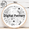 black and white bird hand embroidery pattern, black pattern, hand embroidery, hand embroidery pdf
