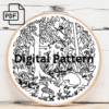 forest hand embroidery pattern, forest pattern, hand embroidery, hand embroidery pdf