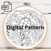 sea turtle with seaweed hand embroidery pattern, sea pattern, hand embroidery, hand embroidery pdf