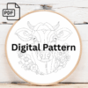 colorful cow hand embroidery pattern, colorful pattern, hand embroidery, hand embroidery pdf