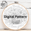 basket of flowers hand embroidery pattern, basket pattern, hand embroidery, hand embroidery pdf