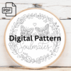 batterflies hand embroidery pattern, batterflies pattern, hand embroidery, hand embroidery pdf