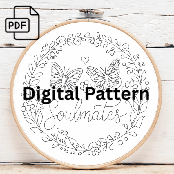 batterflies hand embroidery pattern, batterflies pattern, hand embroidery, hand embroidery pdf