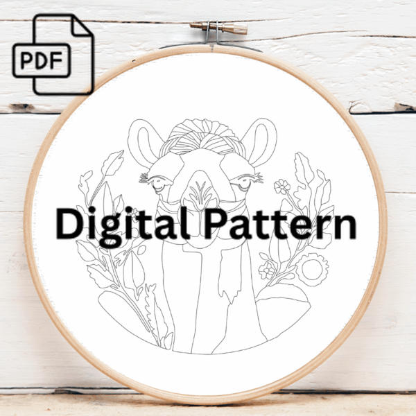 desert majesty hand embroidery pattern, desert pattern, hand embroidery, hand embroidery pdf