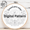 spread your wings quack hand embroidery pattern, spread pattern, hand embroidery, hand embroidery pdf