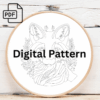 elegant fox hand embroidery pattern, elegant pattern, hand embroidery, hand embroidery pdf