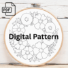 circle of flower hand embroidery pattern, circle pattern, hand embroidery, hand embroidery pdf