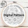 colorful floral hand embroidery pattern, colorful pattern, hand embroidery, hand embroidery pdf