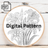 colorful lilies hand embroidery pattern, colorful pattern, hand embroidery, hand embroidery pdf