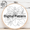 lush greenery embroidery bouquet hand embroidery pattern, lush pattern, hand embroidery, hand embroidery pdf