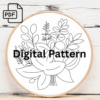 vivid leaf embroidery bouquet hand embroidery pattern, vivid pattern, hand embroidery, hand embroidery pdf