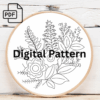 wildflower bouquet embroidery art hand embroidery pattern, wildflower pattern, hand embroidery, hand embroidery pdf