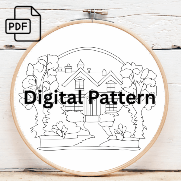 autumn elegance hand embroidery pattern, autumn pattern, hand embroidery, hand embroidery pdf