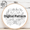 charming cottage blooms hand embroidery pattern, charming pattern, hand embroidery, hand embroidery pdf