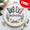Soulmates batterflies hand embroidery pattern, batterflies pattern, hand embroidery, hand embroidery pdf