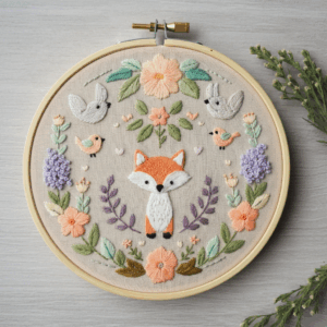 black-white-fox-surrounded-by-flowers