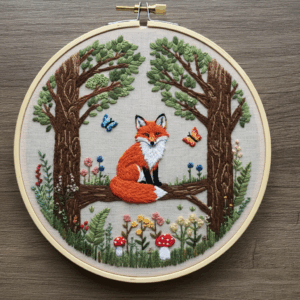 black-white-fox-sitting-bench-forest