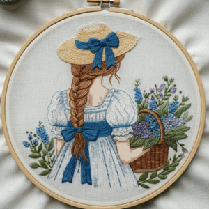 black-white-woman-basket-flowers