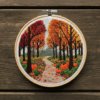 close-up-cross-stitch-picture-path-through-forest