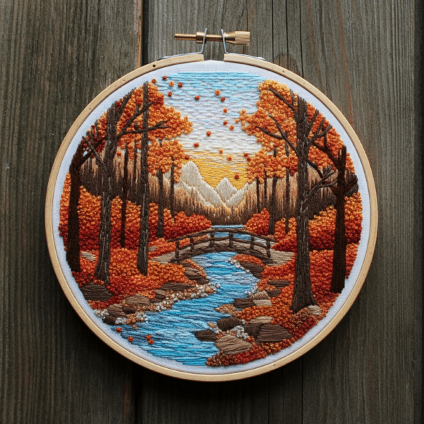 close-up-cross-stitch-picture-river-trees