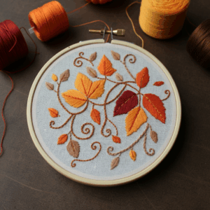 close-up-embroideryed-hoop-needle-thread