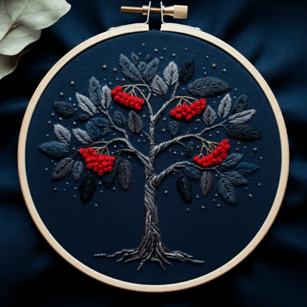 embroidery-tree-red-berries-blue-background