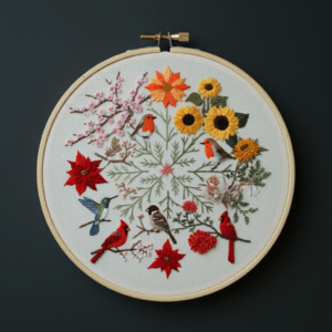 embroidery-circular-design-birds-flowers-black-background