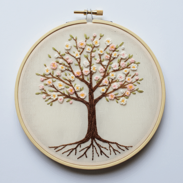 embroidery-tree-pink-flowers-green-leaves