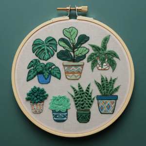 close-up-embroidery-variety-house-plants