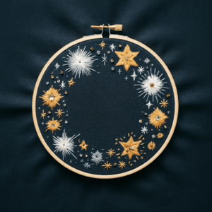 close-up-cross-stitched-picture-star-moon