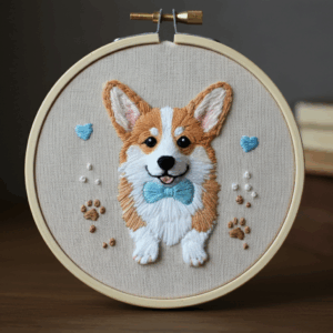 close-up-embroideryed-dog-bow-tie