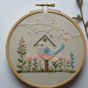 embroidery-bird-house-flowers-hoop