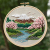 close-up-cross-stitched-picture-mountain-river