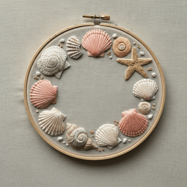 close-up-embroidery-shells-starfishs