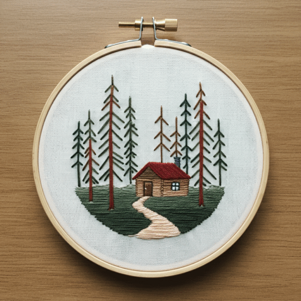 close-up-cross-stitch-picture-house-woods
