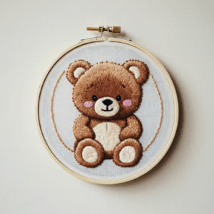 close-up-cross-stitch-teddy-bear-hoop
