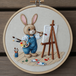 close-up-painting-rabbit-brush-palette