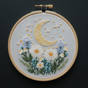 embroidery-crescent-flowers-black-surface