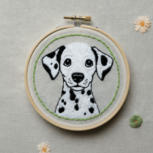 close-up-embroidery-dalmatian-dog