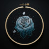 embroidery-rose-blue-leaves-diamond-black-background