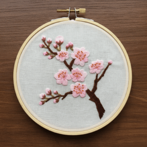 embroidery-pink-flower-white-background-hoop