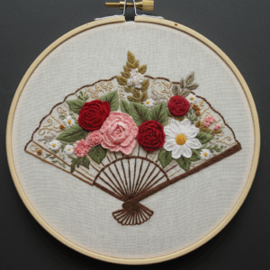 embroidery-fan-flowers-hanging-wall-2