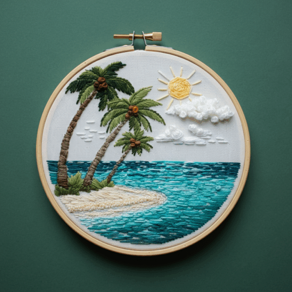 close-up-cross-stitch-picture-beach-scene