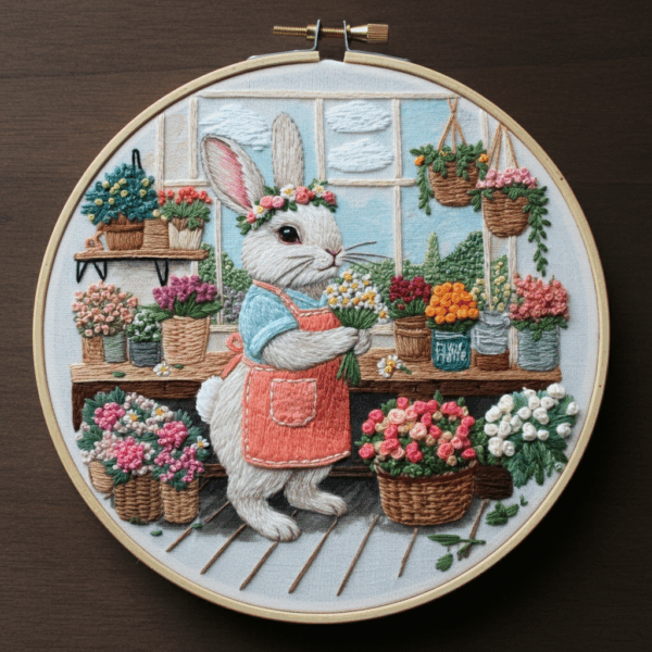 close-up-cross-stitch-picture-rabbit-flower-shop