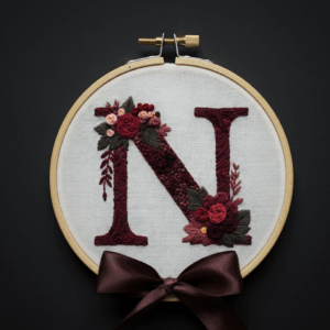 close-up-cross-stitched-letter-n-bow