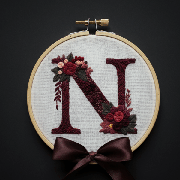 close-up-cross-stitched-letter-n-bow